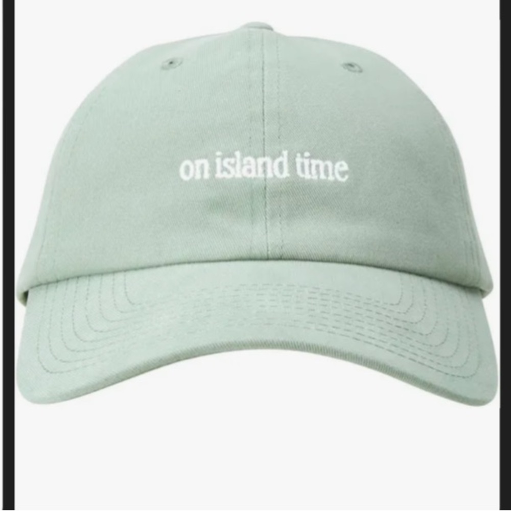 HURLEY womens green cotton cap mom hat adjustable ON ISLAND TIME - Picture 5 of 5